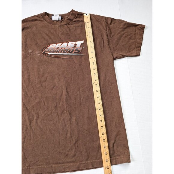 Vintage 2 Fast 2 Furious Shirt Mens Medium Paul Walker Toyota Supra Brown Y2K - Picture 8 of 8
